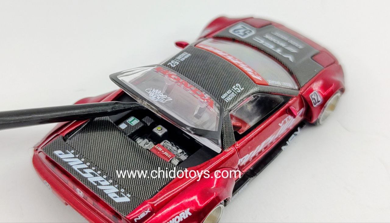 Kaido House Honda NSX Evasive V1 1:64 rojo con faros retráctiles, primera edición - Chido Toys
