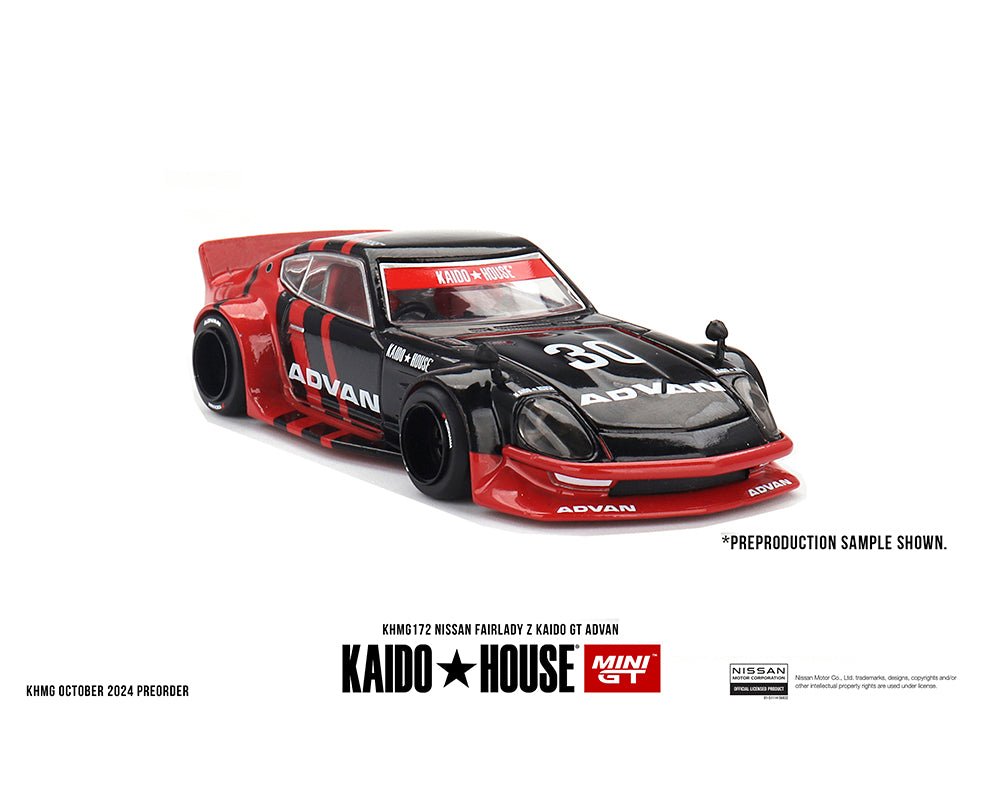 Kaido House x Mini GT Nissan Fairlady Z GT Advan – Escala 1:64 con Motor Detallado y Cofre Abierto - Chido Toys
