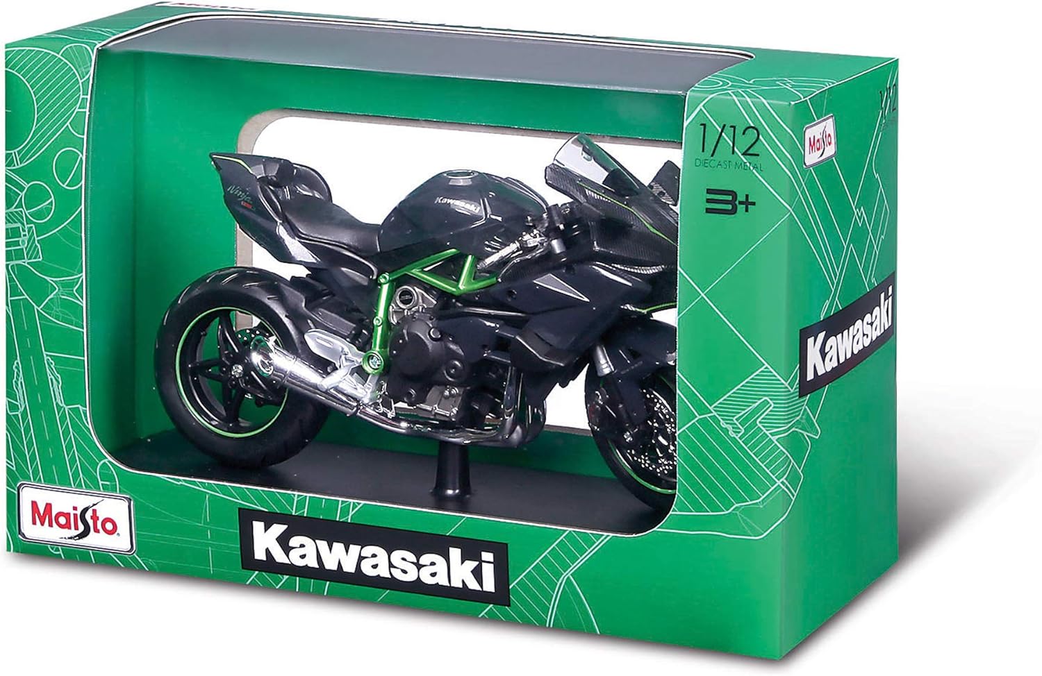 Kawasaki Ninja H2R – Maisto 1:12 con Suspensión y Dirección Funcional - Chido Toys