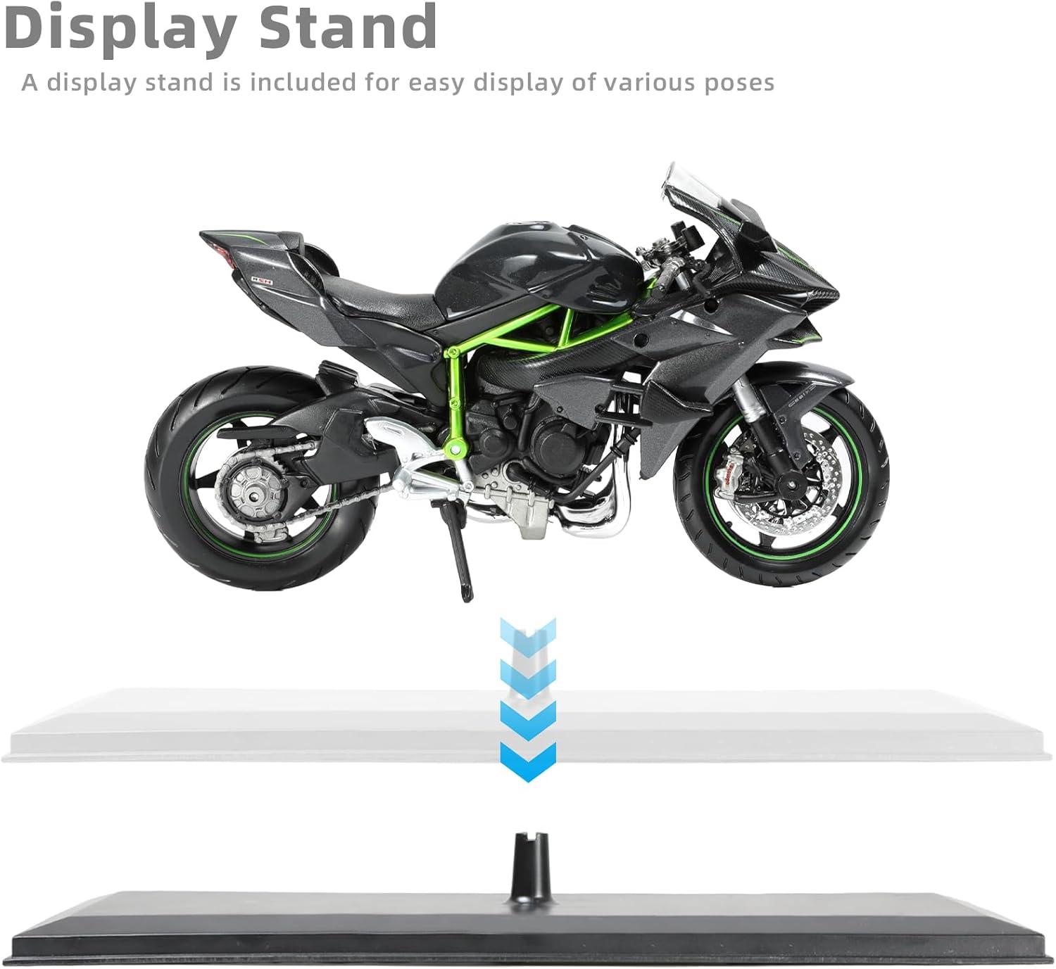 Kawasaki Ninja H2R – Maisto 1:12 con Suspensión y Dirección Funcional - Chido Toys