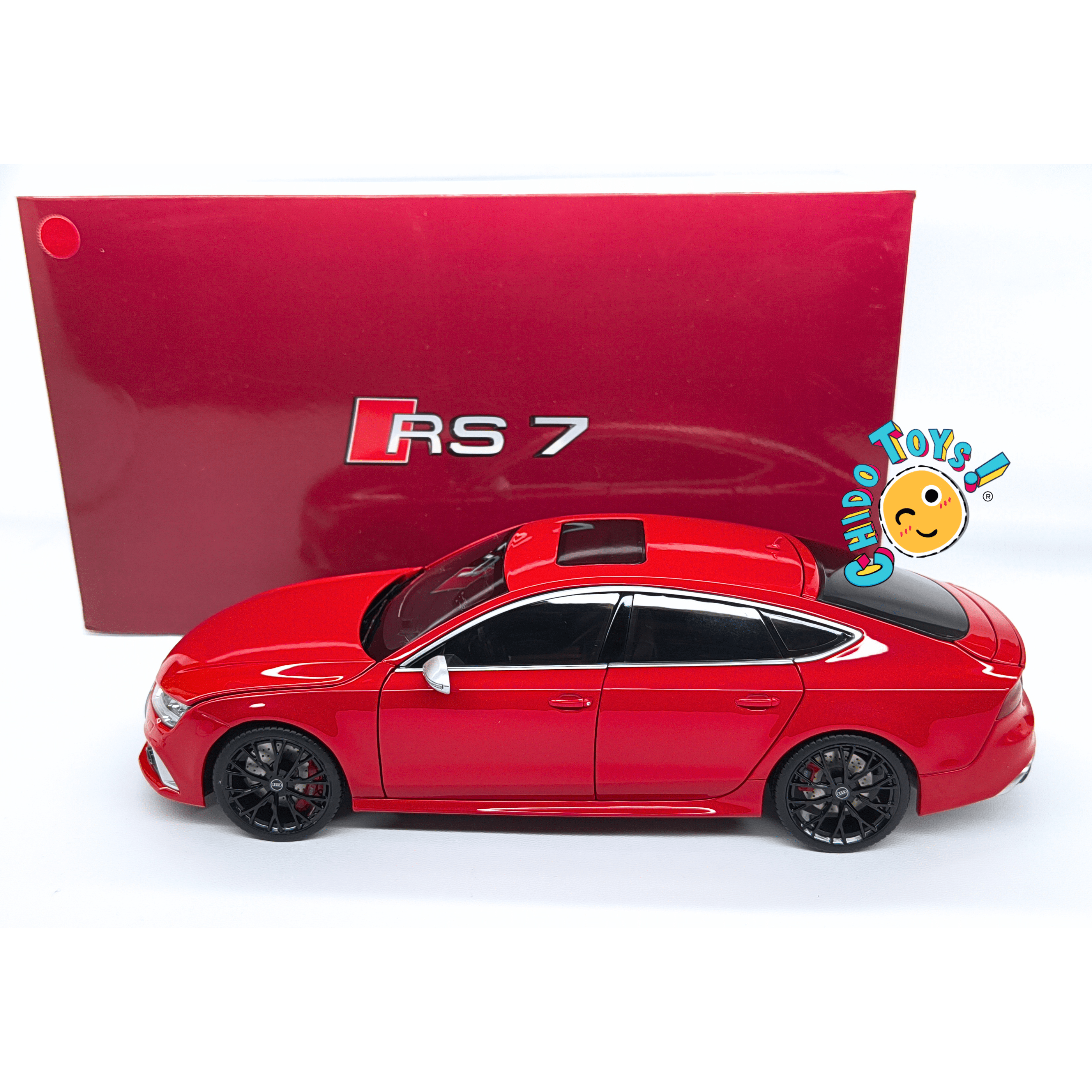 KengFai Audi RS7 Sportback C7 1:18 rojo diecast con apertura total - Chido Toys