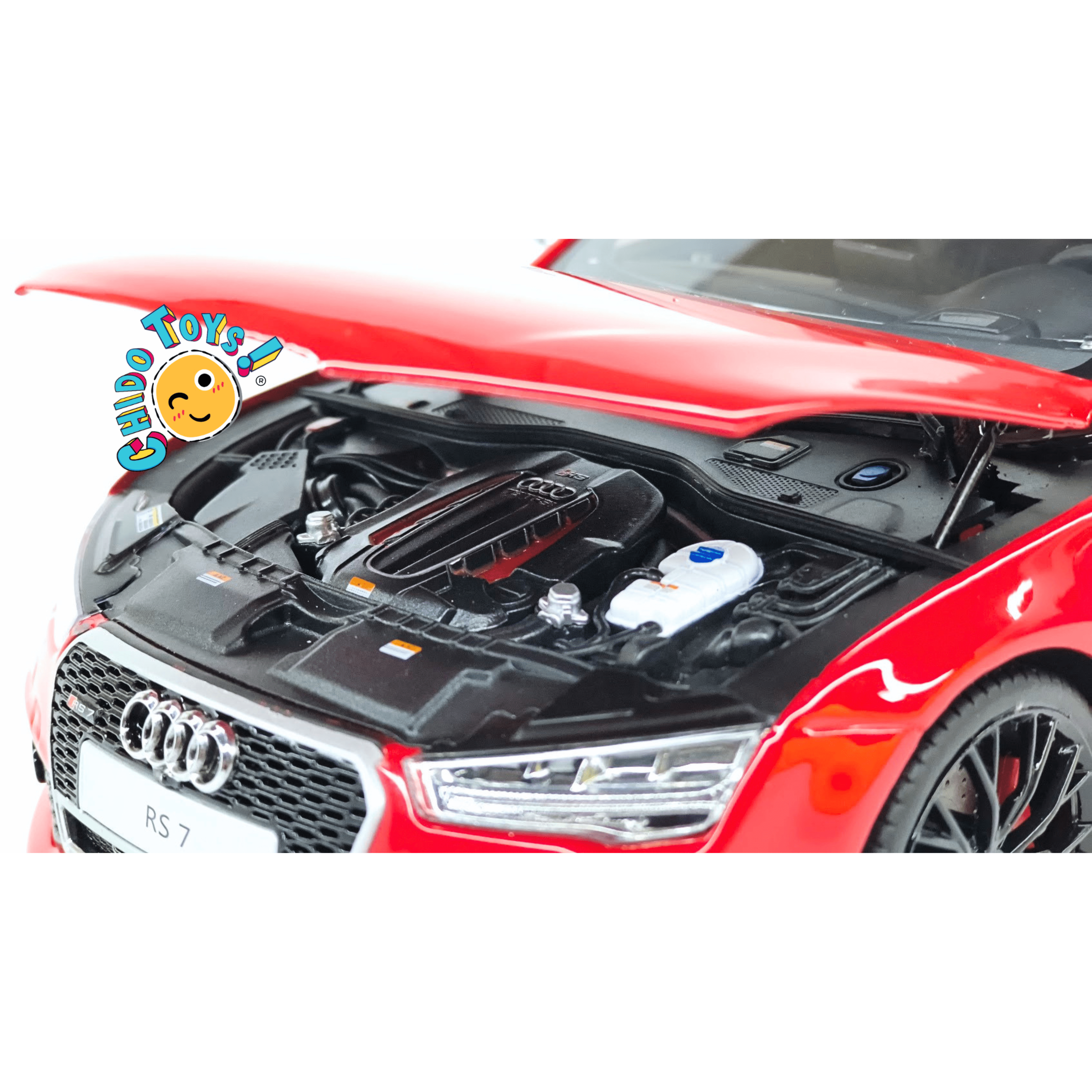 KengFai Audi RS7 Sportback C7 1:18 rojo diecast con apertura total - Chido Toys