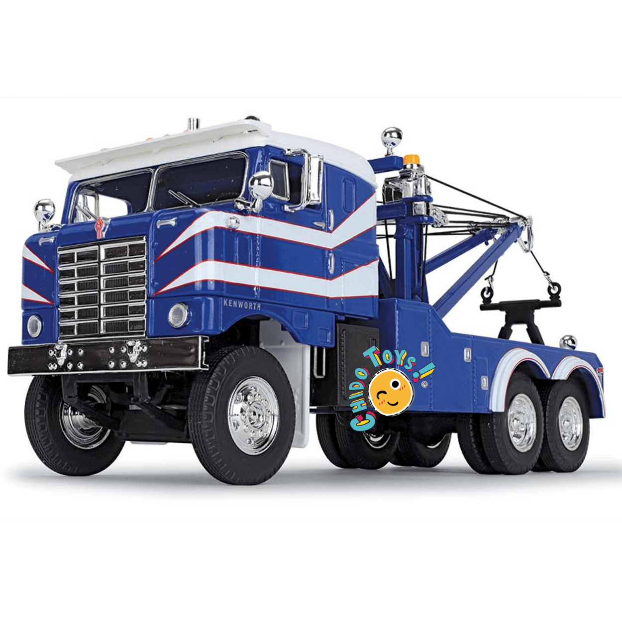Kenworth W900 Tow Truck a escala 1:34 – Grúa clásica de colección en metal - Chido Toys