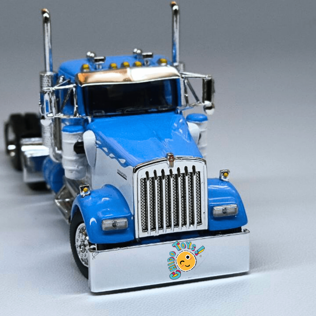 Kenworth W900L con doble tolva East Dump Trailer a escala 1:64 DCP – Réplica metálica con cofre abatible - Chido Toys