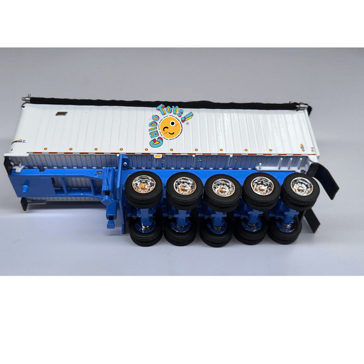 Kenworth W900L con doble tolva East Dump Trailer a escala 1:64 DCP – Réplica metálica con cofre abatible - Chido Toys