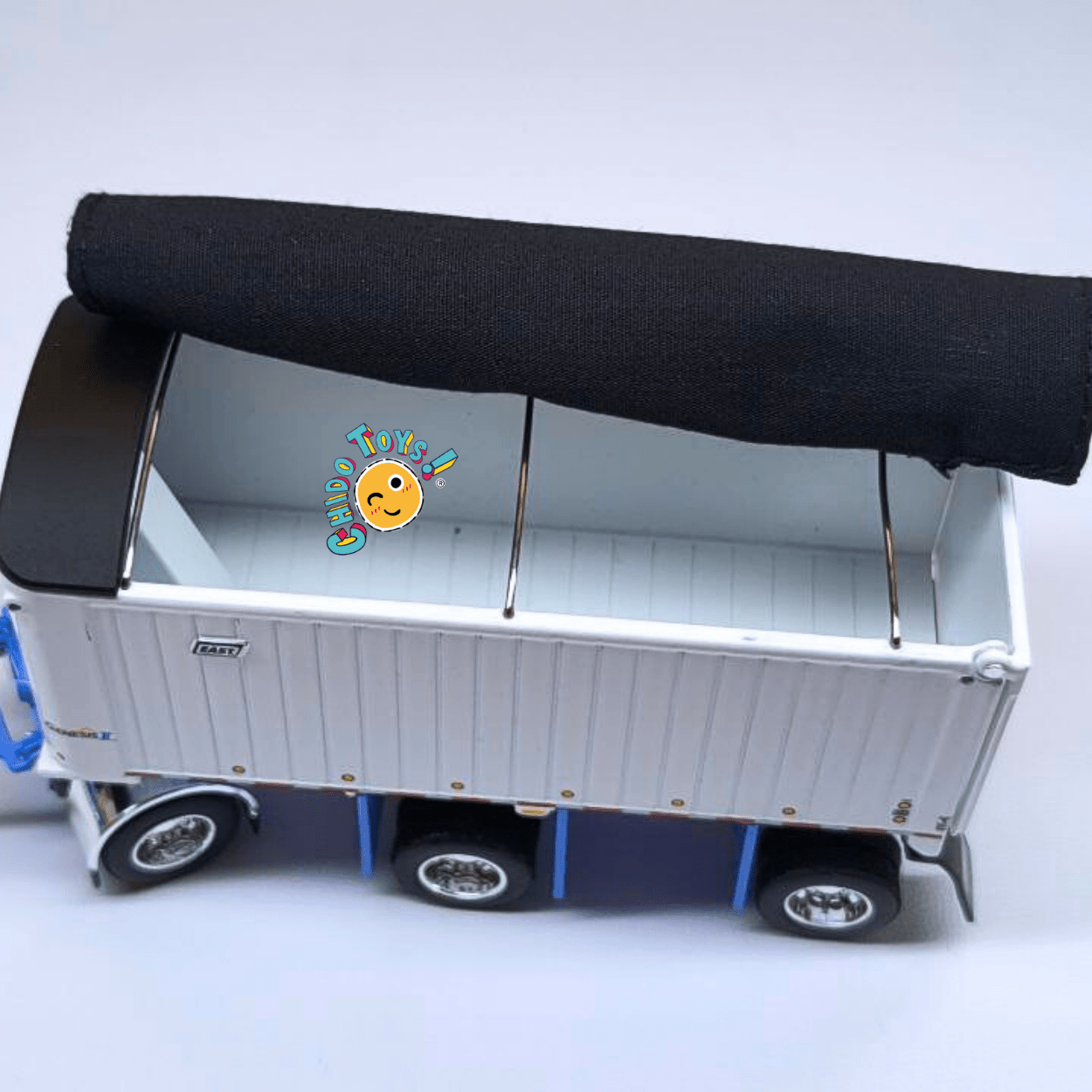 Kenworth W900L con doble tolva East Dump Trailer a escala 1:64 DCP – Réplica metálica con cofre abatible - Chido Toys
