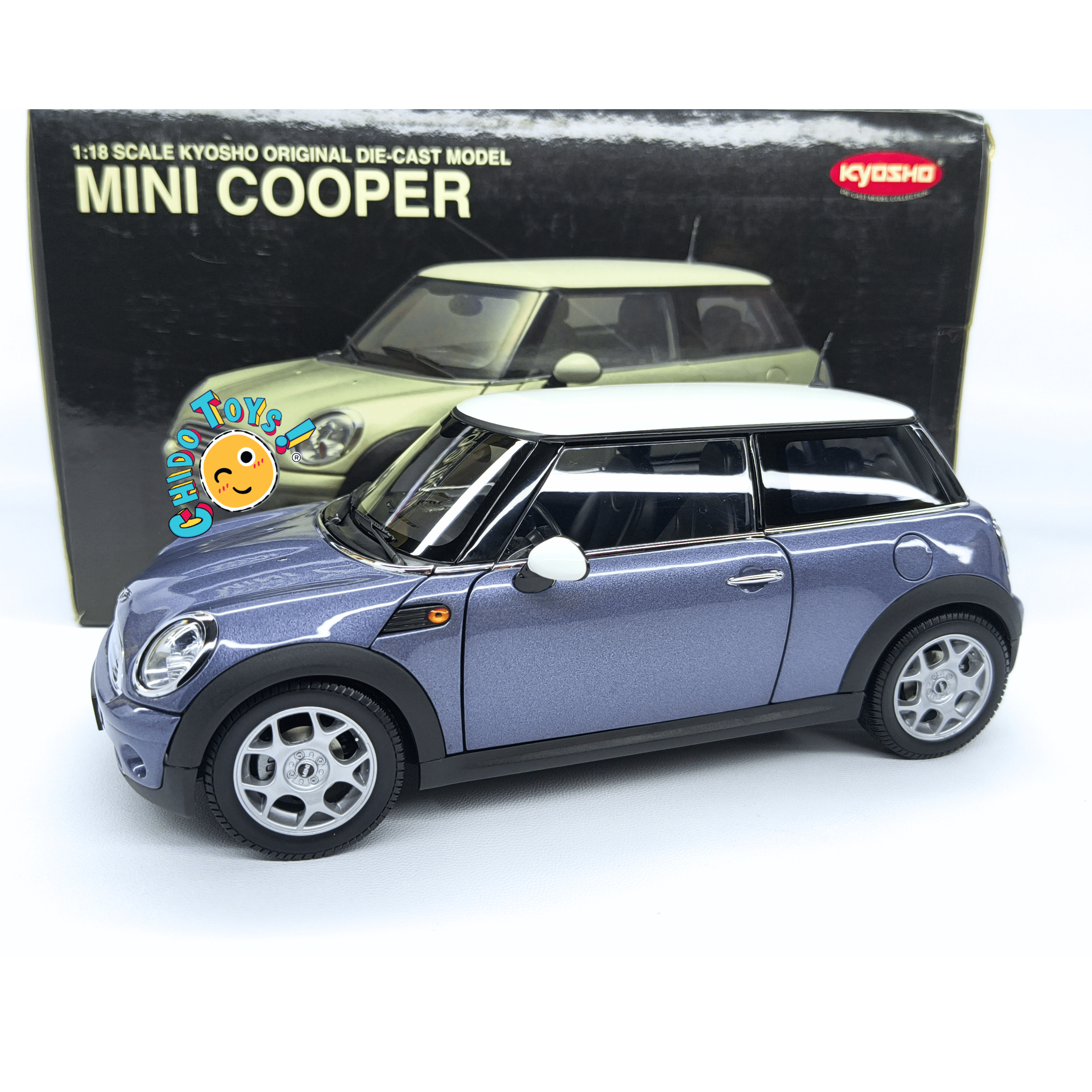 Kyosho MINI Cooper R56 Cool Blue 1:18 diecast apertura total - Chido Toys