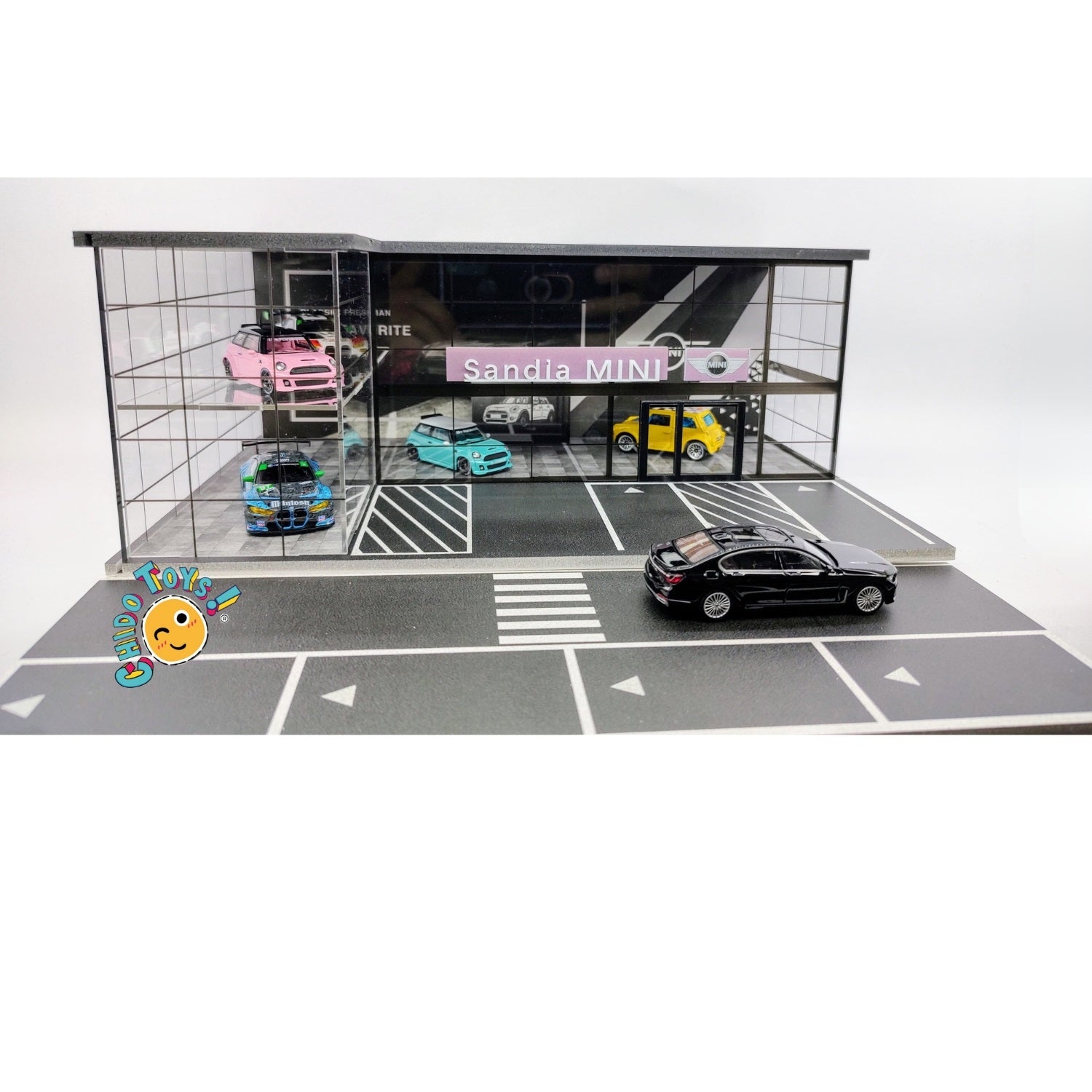 Diorama de Agencia Automotriz 1:64 – MoreArt con Iluminación LED