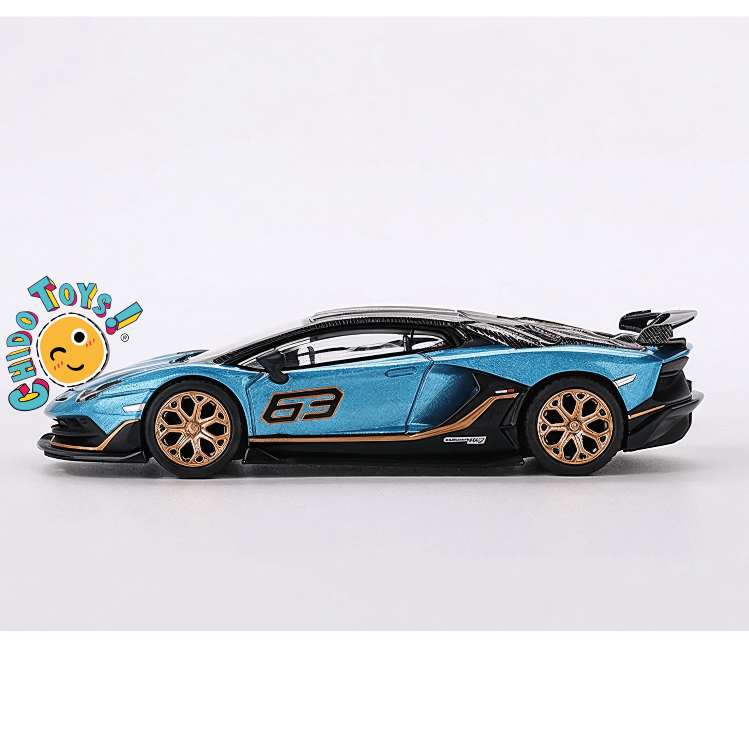 Lamborghini Aventador SVJ 63 “Blu Aegir” – Edición 1:64 de Pura Exclusividad - Chido Toys