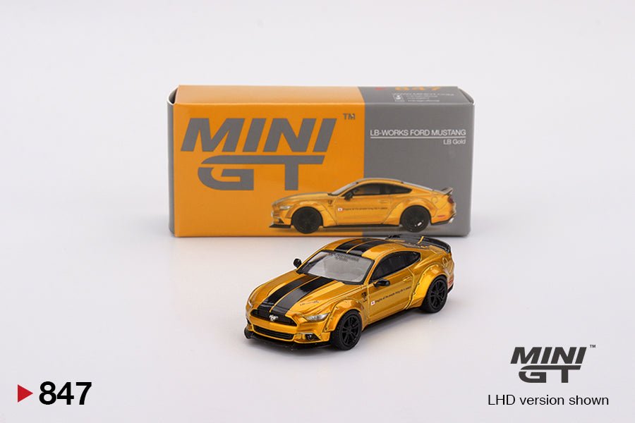 LB - WORKS Ford Mustang Oro – Mini GT 1:64 - Chido Toys
