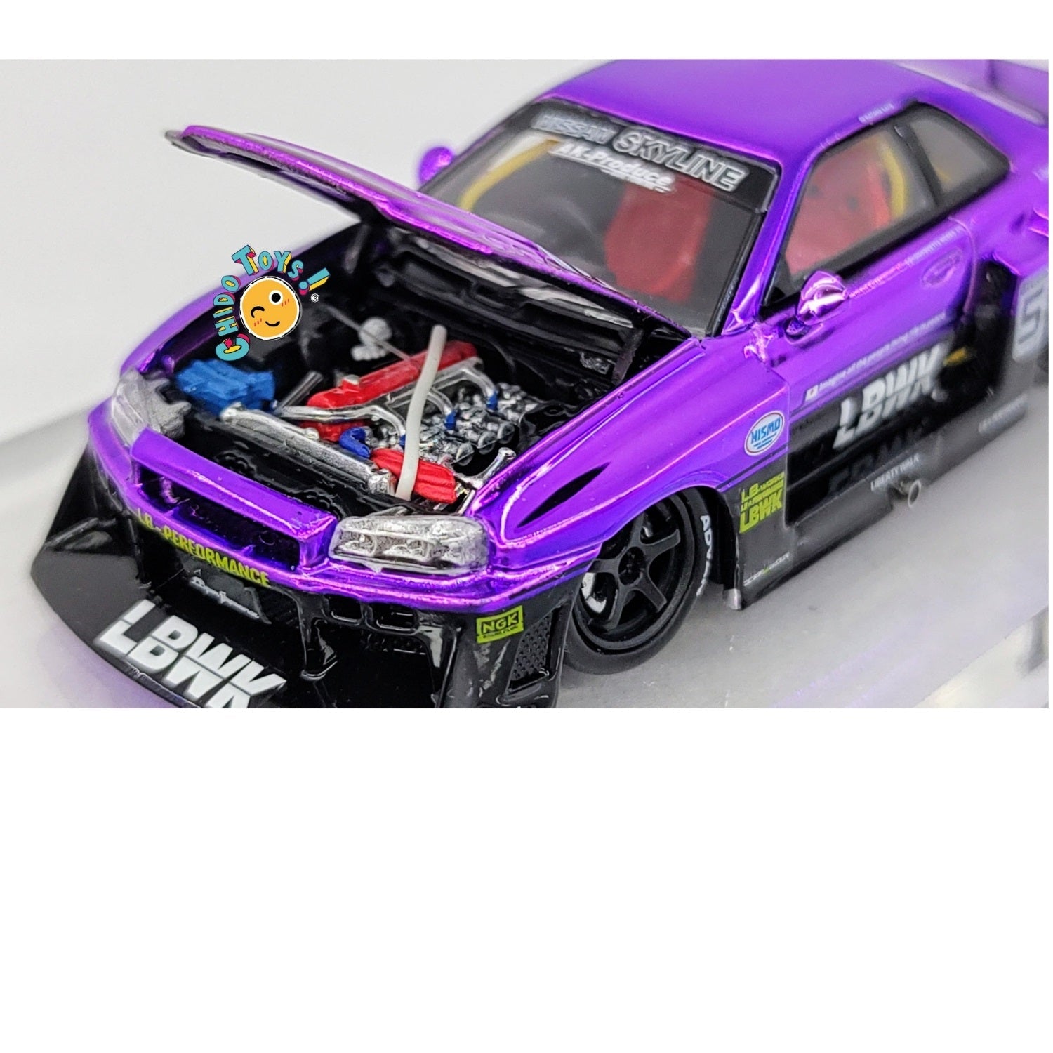 LBWK Skyline ER34 Chrome Purple 1/64 – Street Weapon - Chido Toys