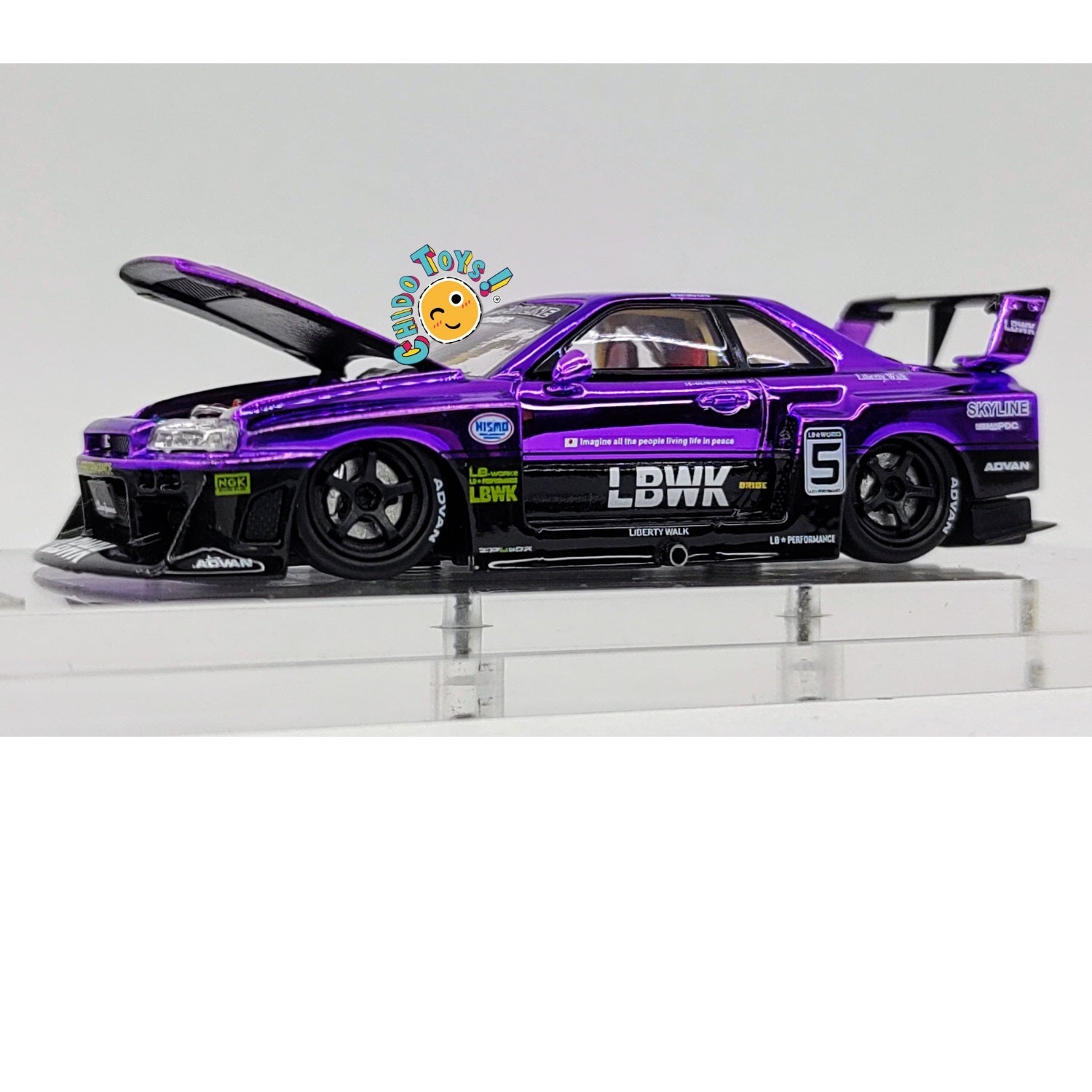 LBWK Skyline ER34 Chrome Purple 1/64 – Street Weapon - Chido Toys