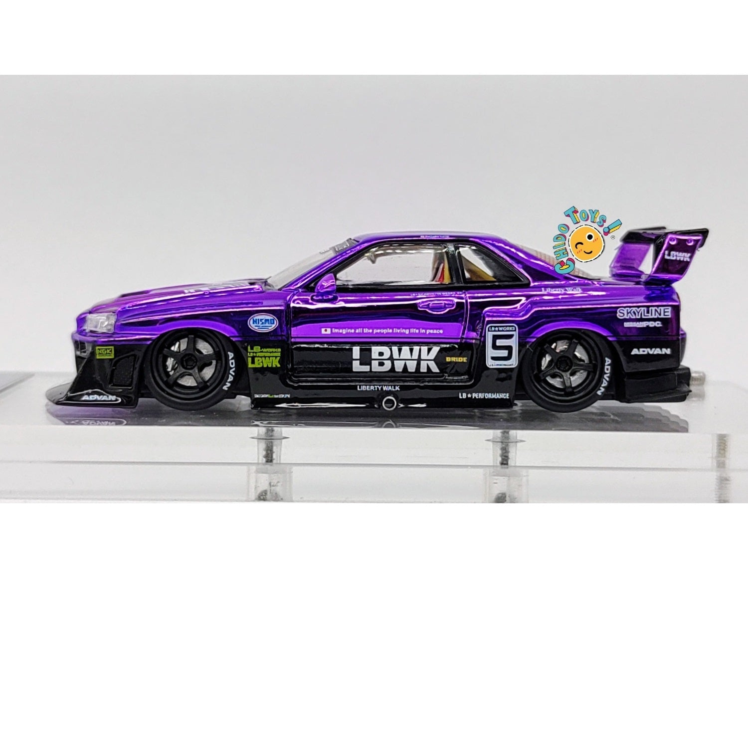 LBWK Skyline ER34 Chrome Purple 1/64 – Street Weapon - Chido Toys