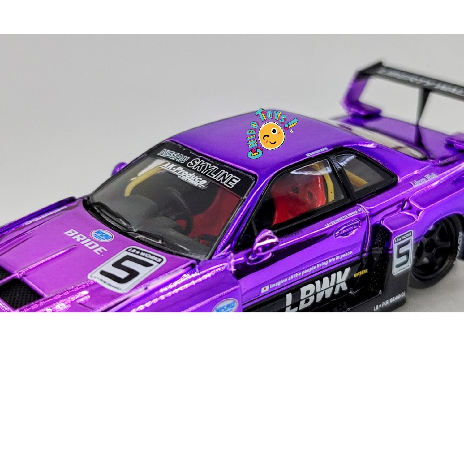 LBWK Skyline ER34 Chrome Purple 1/64 – Street Weapon - Chido Toys