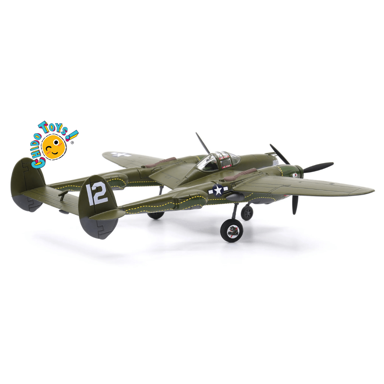 Lockheed P - 38 Lightning Avión a Escala 1:72 – Diecast Metal - Chido Toys