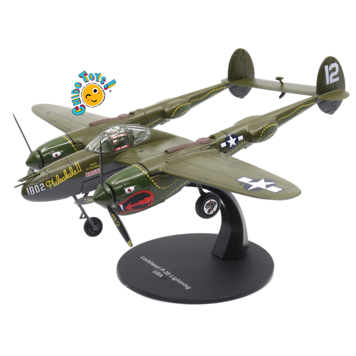 Lockheed P - 38 Lightning Avión a Escala 1:72 – Diecast Metal - Chido Toys