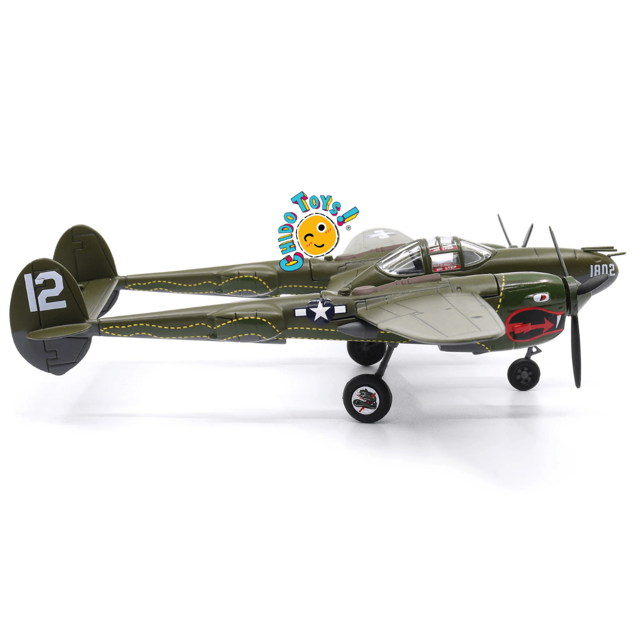 Lockheed P - 38 Lightning Avión a Escala 1:72 – Diecast Metal - Chido Toys