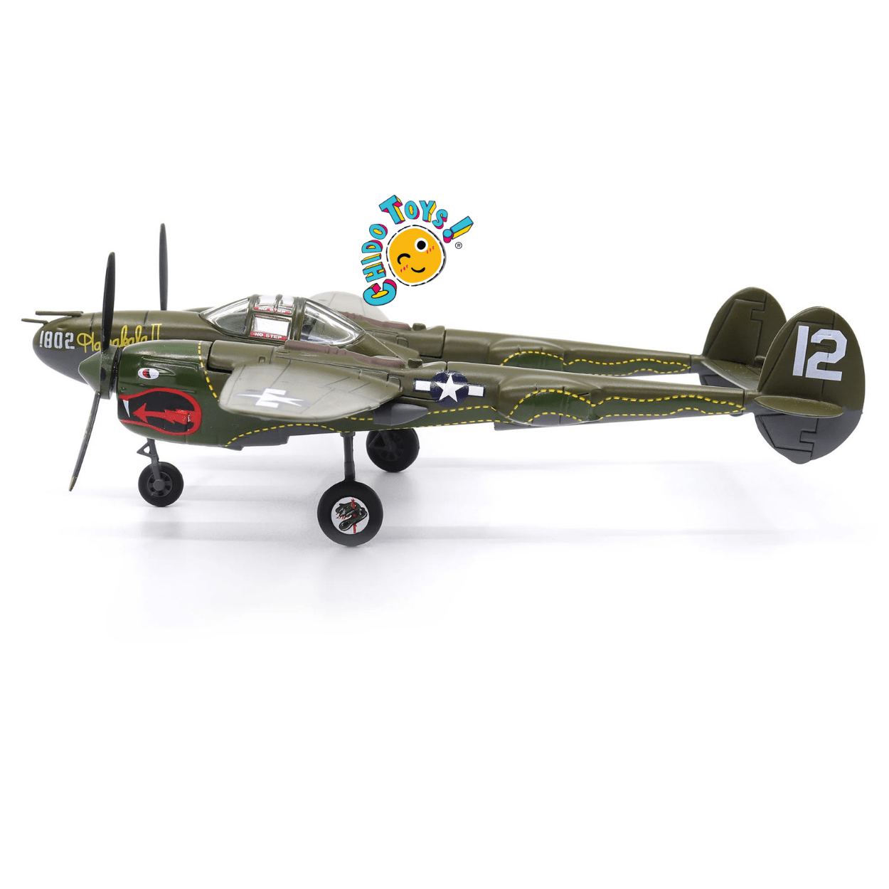 Lockheed P - 38 Lightning Avión a Escala 1:72 – Diecast Metal - Chido Toys