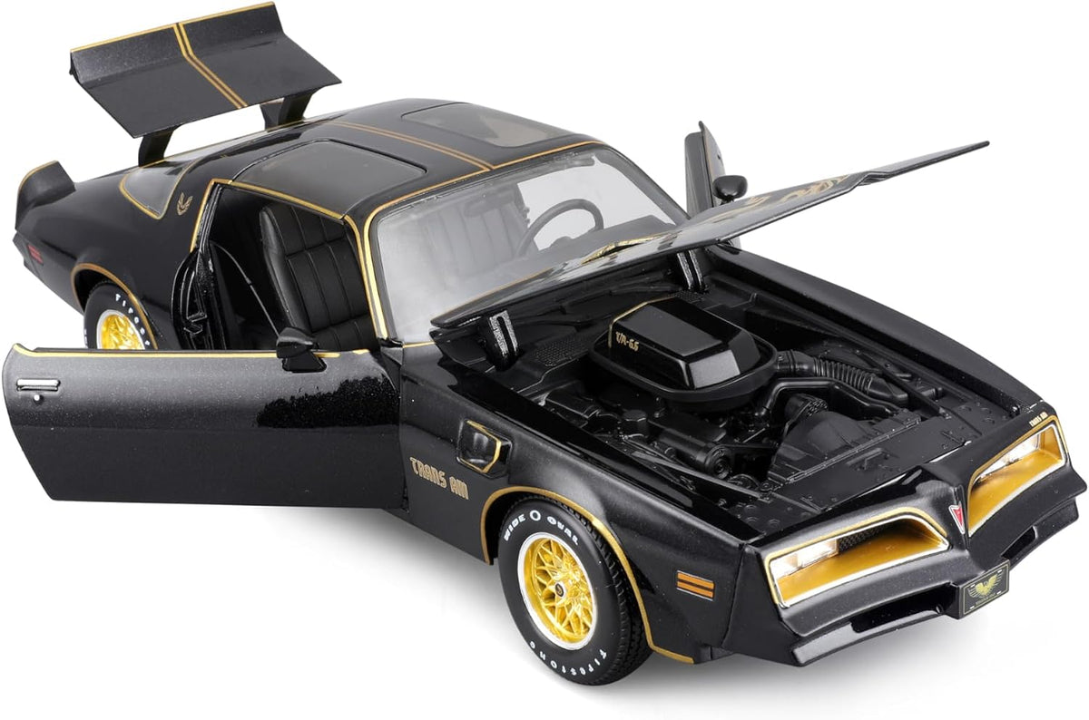 Maisto 1978 Pontiac Firebird Trans Am Special Edition 1:18 negro con apertura total - Chido Toys