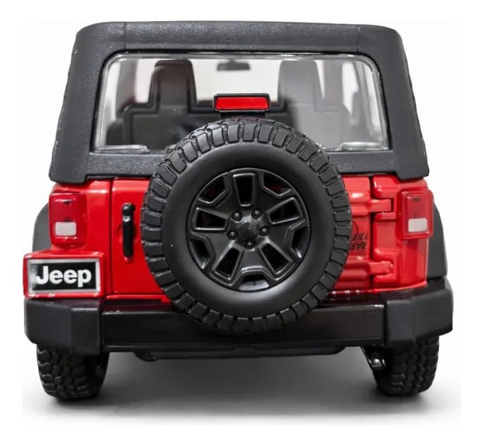 Maisto 2014 Jeep Wrangler Willys Special Edition 1:18 rojo con apertura de cofre y puertas - Chido Toys