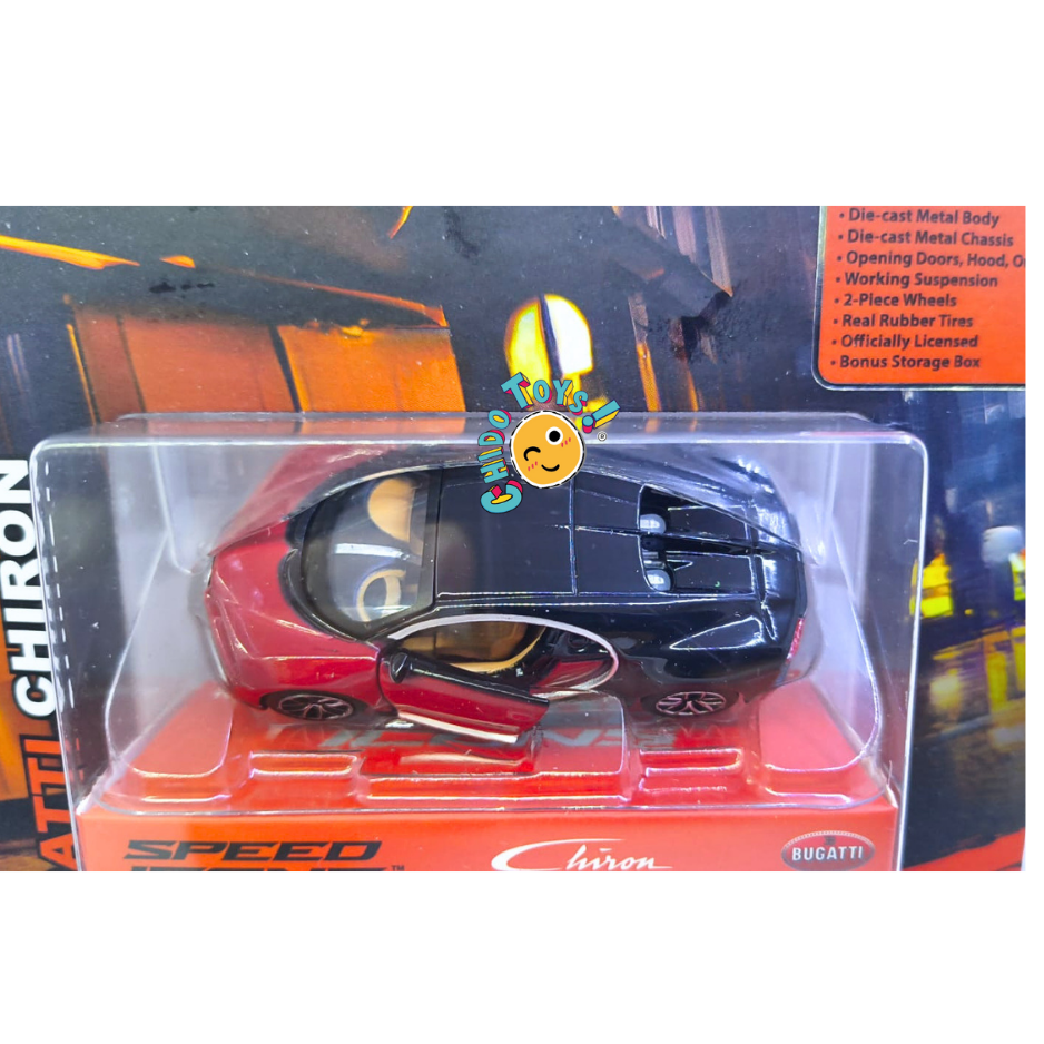 Maisto Bugatti Chiron Speed Icons 1:64 rojo y negro funcional - Chido Toys