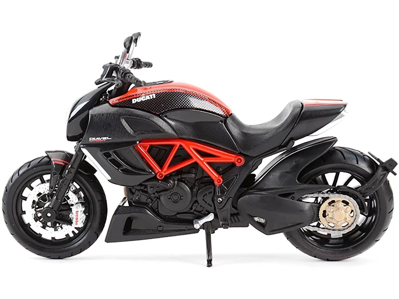 Maisto Ducati Diavel 1:12 Negra con Chasis Rojo - Chido Toys