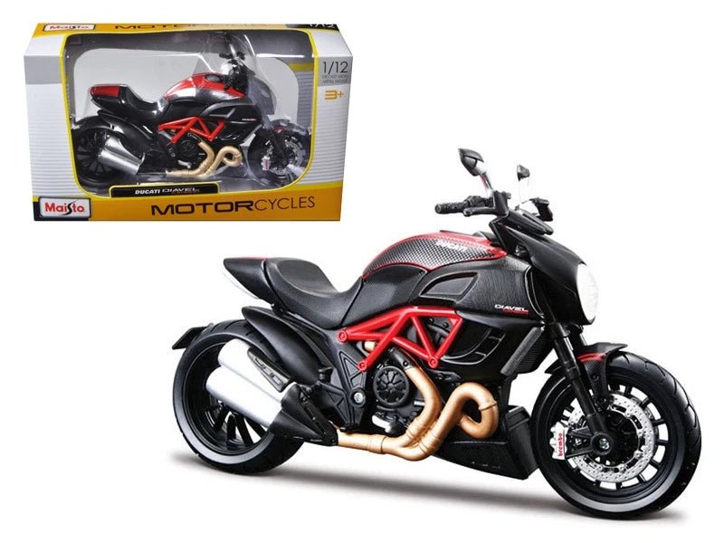 Maisto Ducati Diavel 1:12 Negra con Chasis Rojo - Chido Toys
