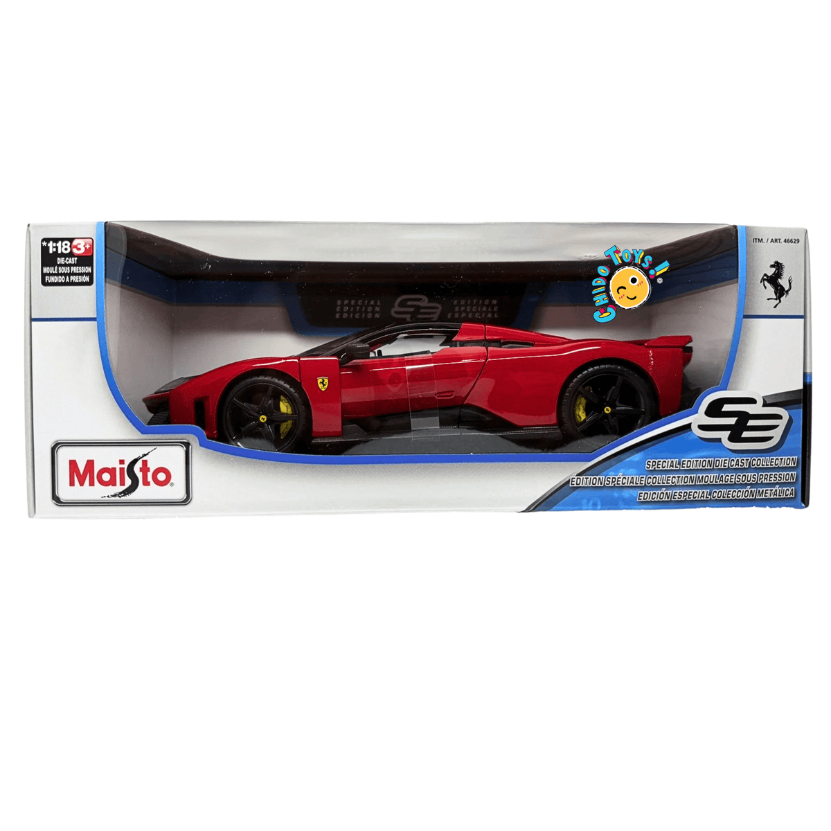 Maisto Ferrari F80 Special Edition 1:18 rojo con puertas y cofre abatibles - Chido Toys