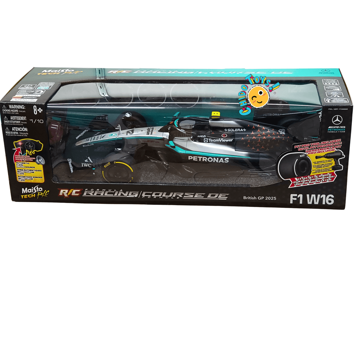 Maisto Tech R/C Mercedes-AMG F1 W16 British GP 2025 1:10 Antonelli #12 - Chido Toys