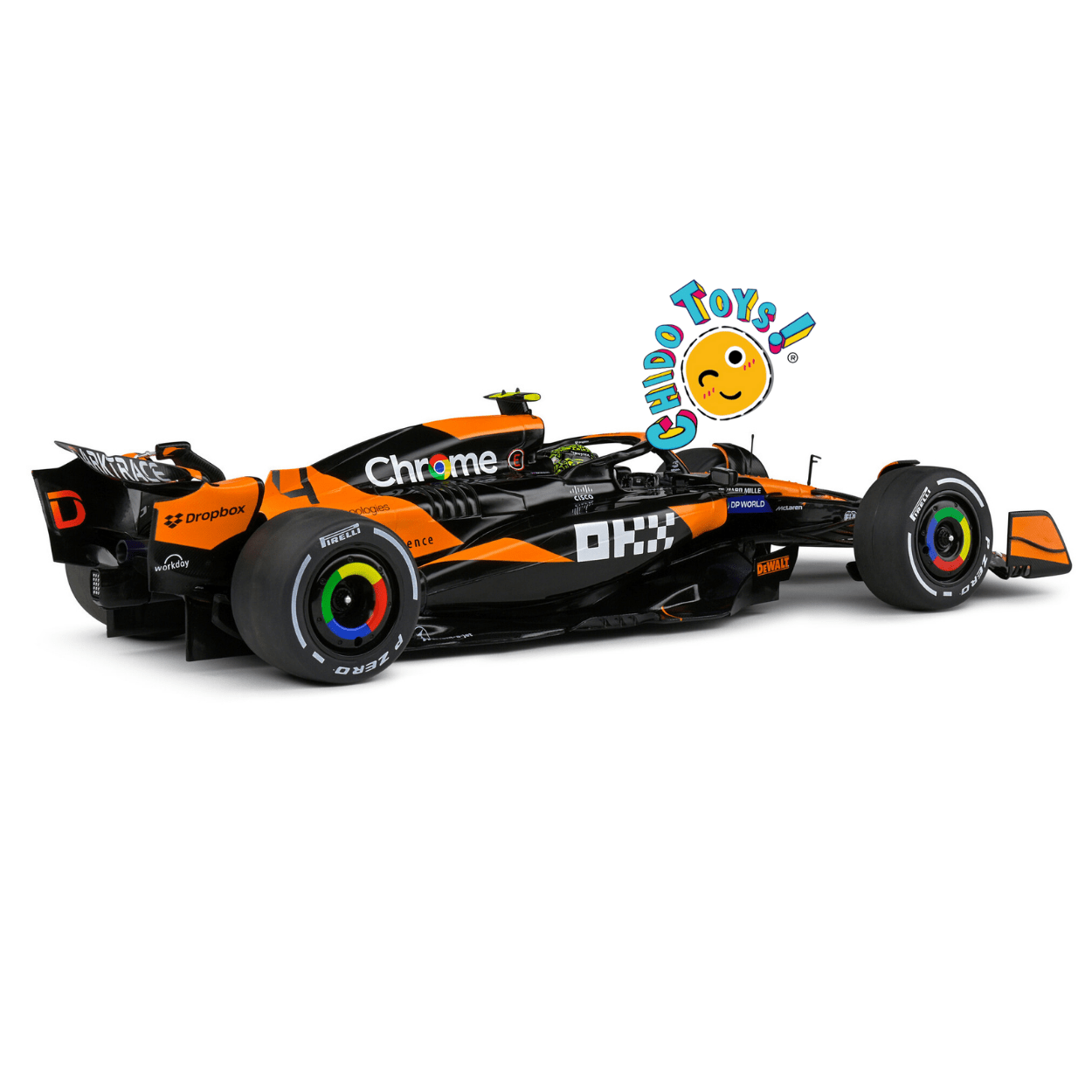 🏎️ McLaren MCL60 4 Lando Norris – Temporada F1 2023 (Escala 1:18, Sólido) - Chido Toys