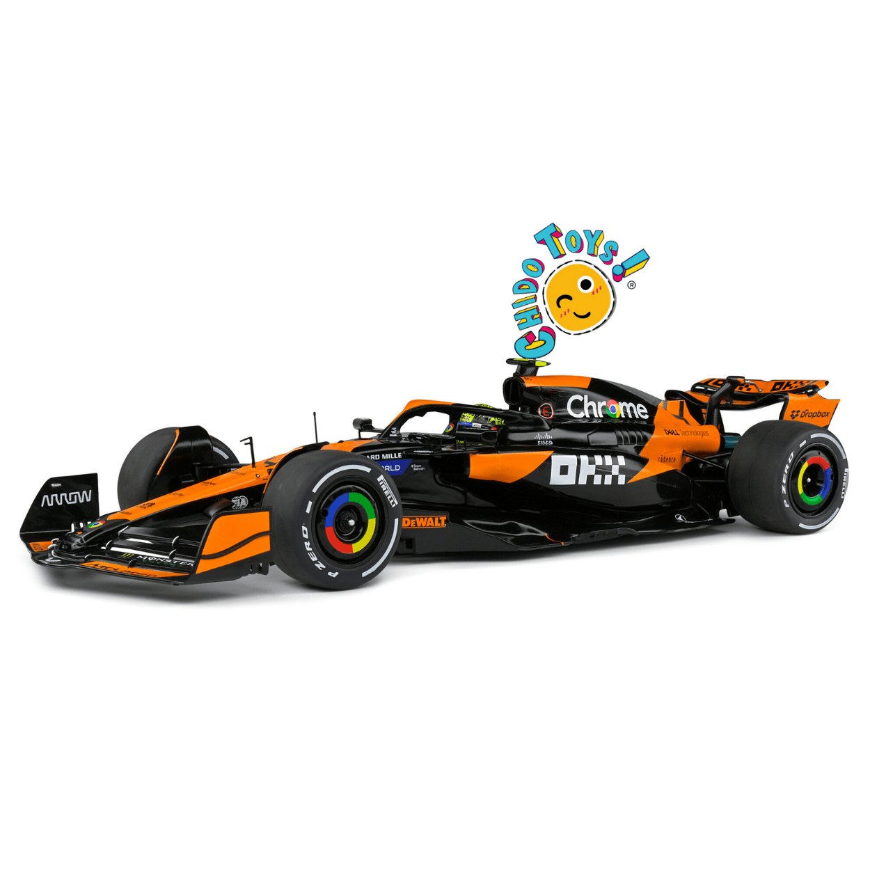 🏎️ McLaren MCL60 4 Lando Norris – Temporada F1 2023 (Escala 1:18, Sólido) - Chido Toys