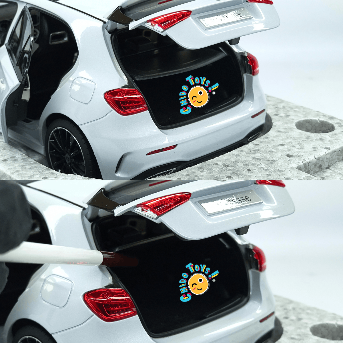 Mercedes-Benz Clase A AMG Line W177 Norev 1:18 Digital White con apertura total - Chido Toys