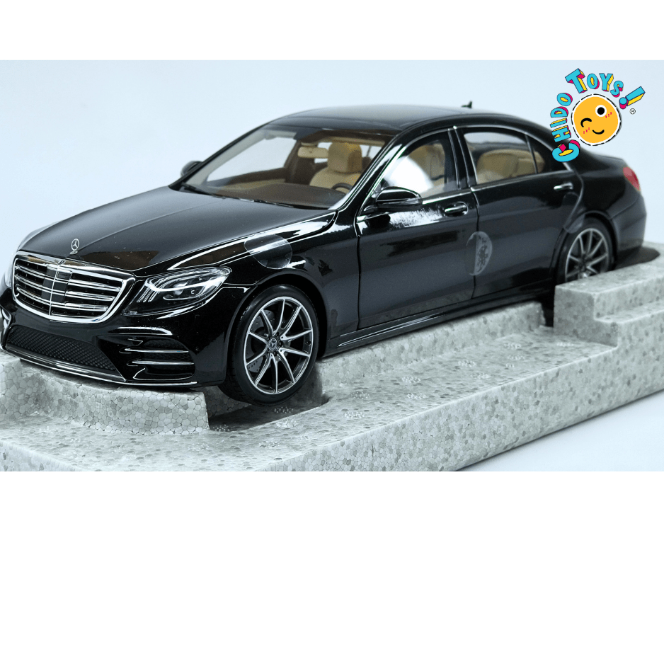 Mercedes-Benz S-Class V222 AMG Line 2017 Norev 1:18 Dealer Edition negro obsidiana - Chido Toys
