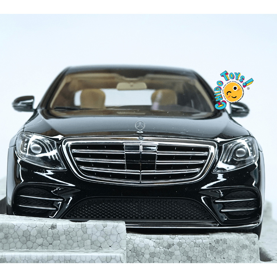 Mercedes-Benz S-Class V222 AMG Line 2017 Norev 1:18 Dealer Edition negro obsidiana - Chido Toys