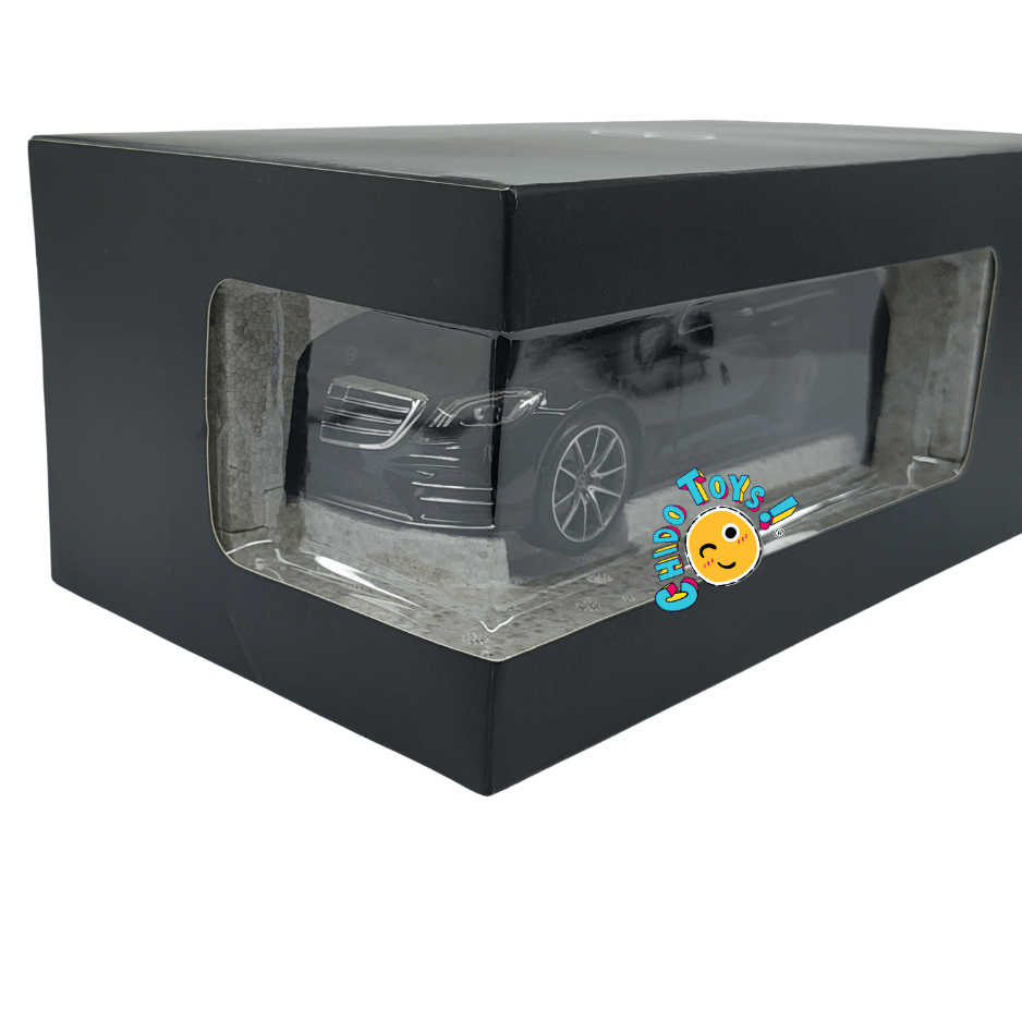Mercedes-Benz S-Class V222 AMG Line 2017 Norev 1:18 Dealer Edition negro obsidiana - Chido Toys
