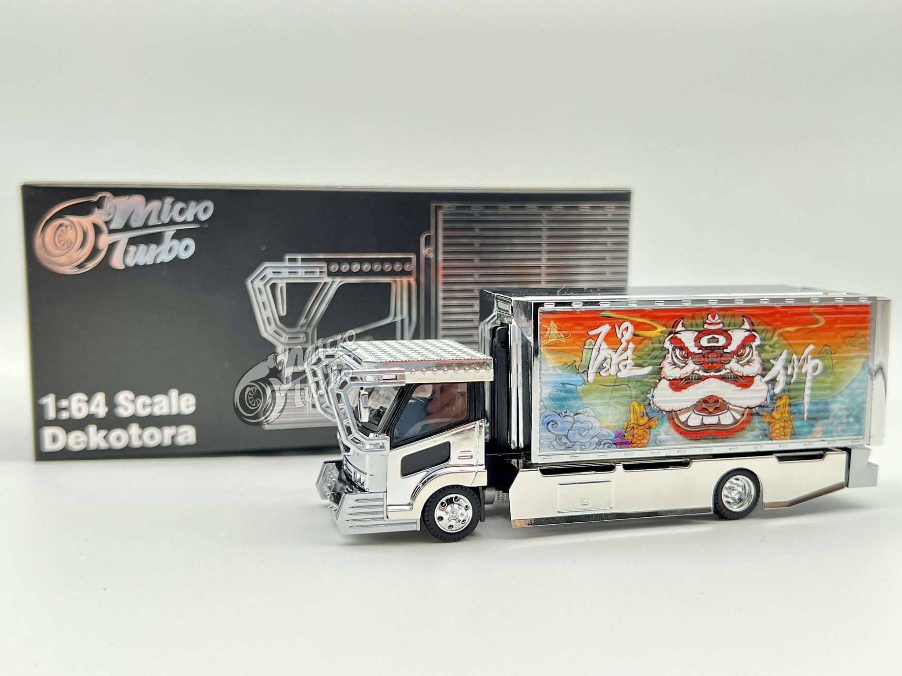 Micro Turbo Dekotora Truck 1:64 cromado japonés apertura lateral - Chido Toys