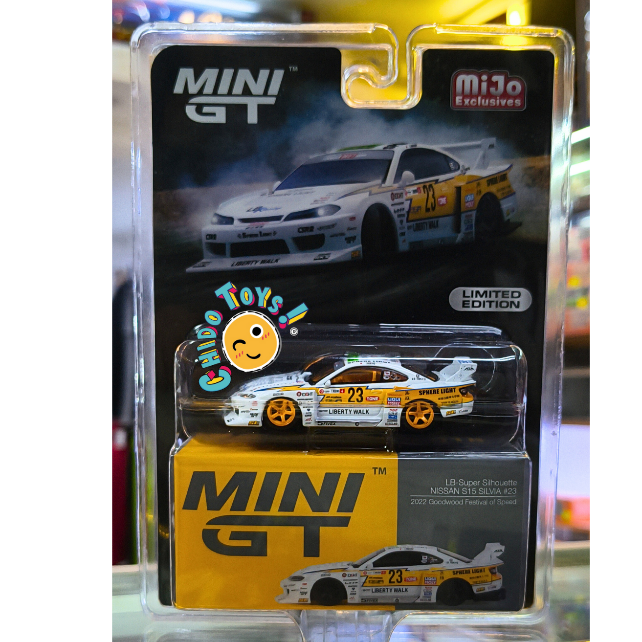 Mini GT 618, Nissan S15 Silvia LBWK 23 CHASE 1:64 - Chido Toys