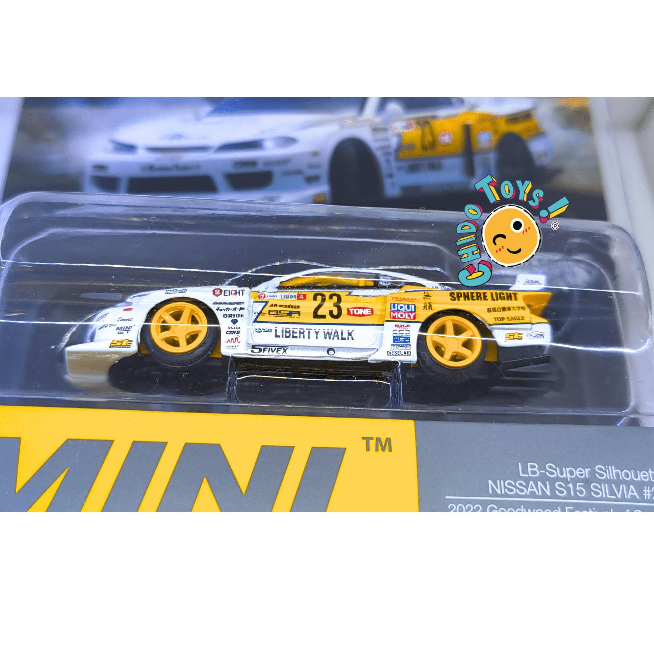 Mini GT 618, Nissan S15 Silvia LBWK 23 CHASE 1:64 - Chido Toys