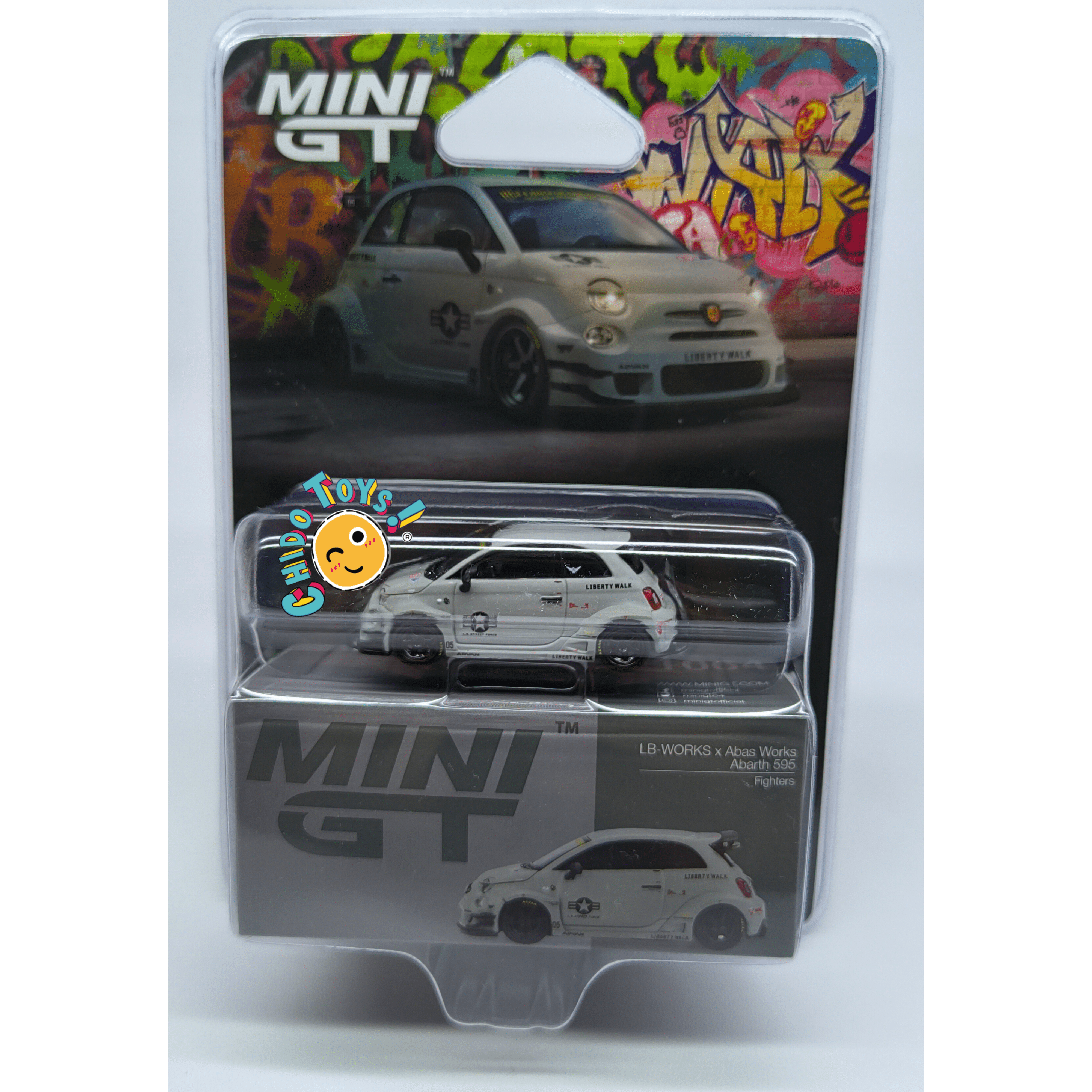 Mini GT Abarth 595 LB - WORKS Fighters 1:64 gris - Chido Toys