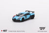 Mini GT Bugatti Divo 1:64 azul racing 32 con alerón - Chido Toys