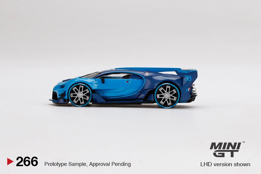Mini GT Bugatti Vision Gran Turismo 1:64 azul carbono - Chido Toys