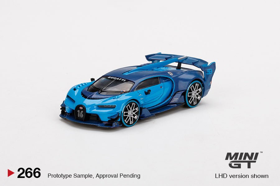 Mini GT Bugatti Vision Gran Turismo 1:64 azul carbono - Chido Toys