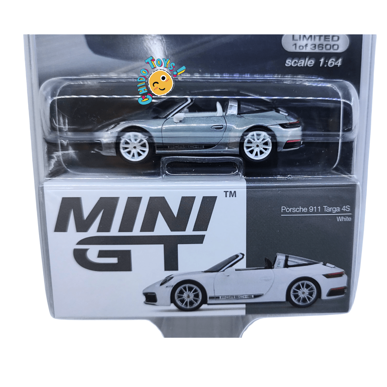 Mini GT CHASE Porsche 911 Targa 4S – Escala 1:64, Edición Especial - Chido Toys