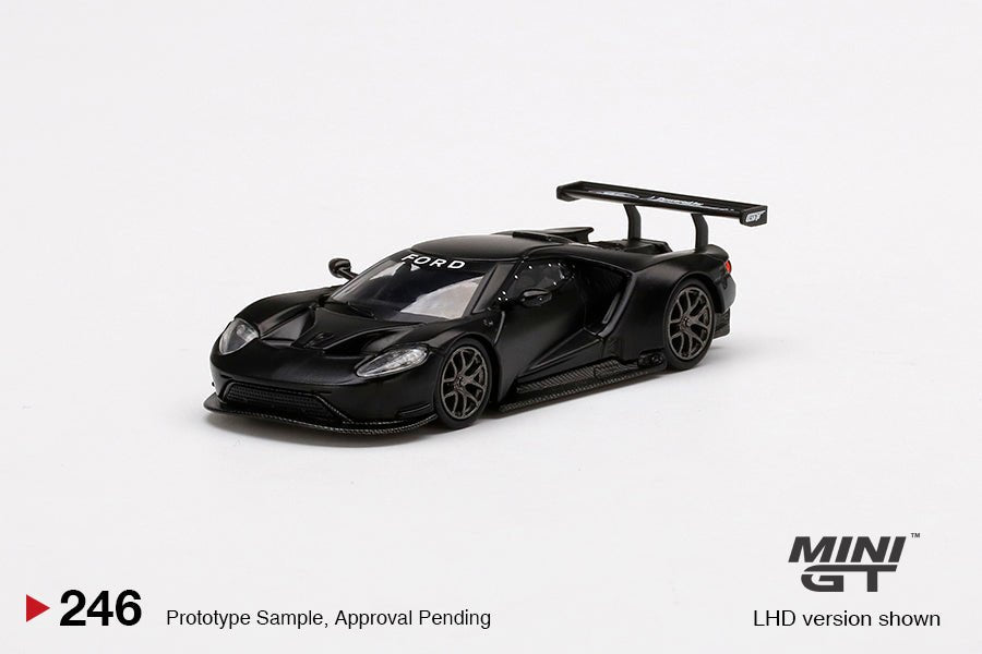 Mini GT Ford GT 1:64 negro mate con alerón racing - Chido Toys