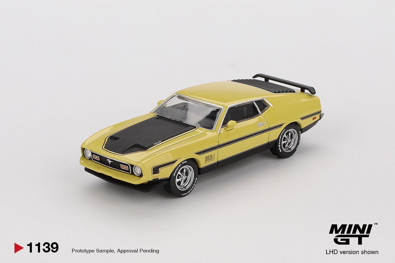 Mini GT Ford Mustang Mach 1 1971 1:64 amarillo clásico - Chido Toys