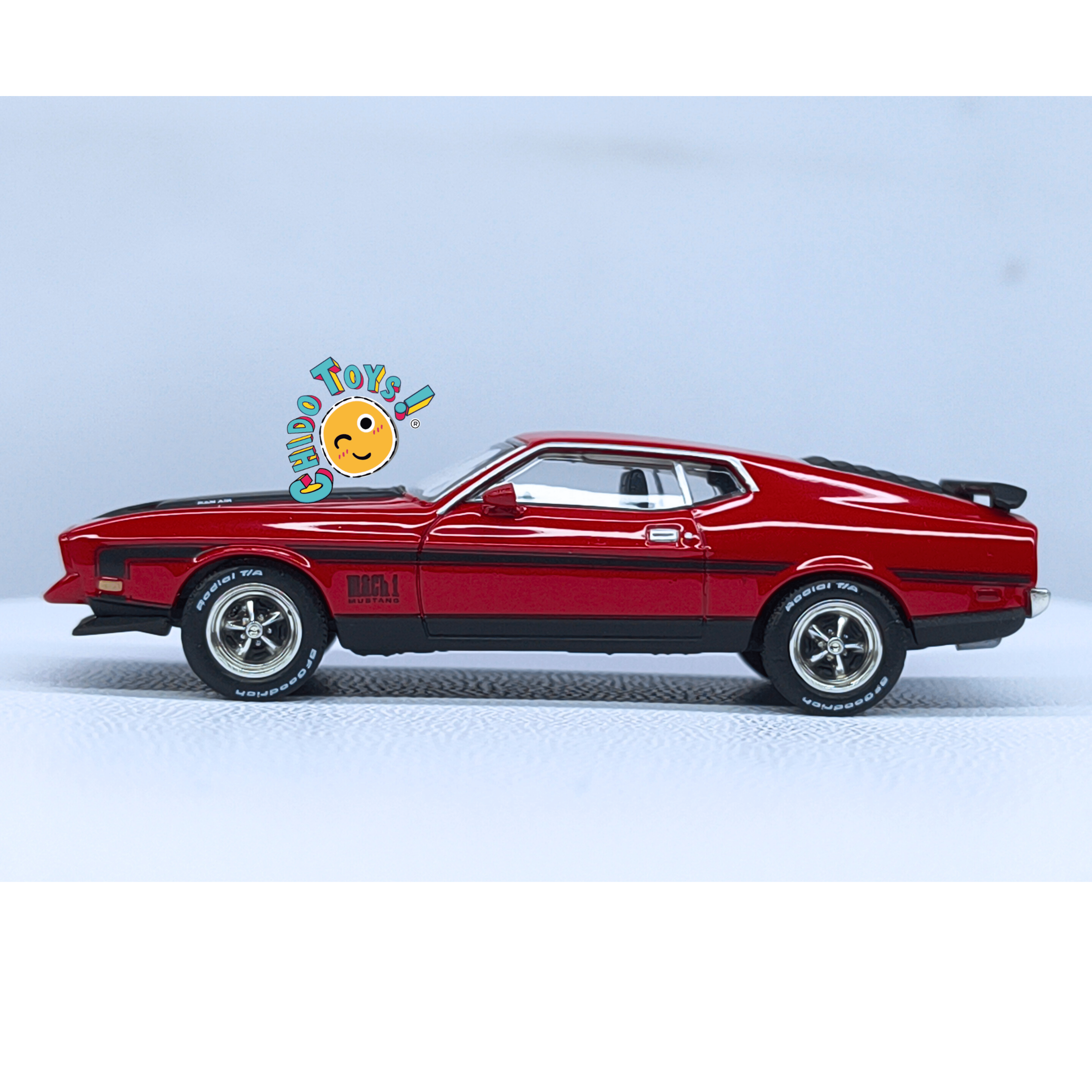 Mini GT Ford Mustang Mach 1 1971 1:64 rojo clásico - Chido Toys