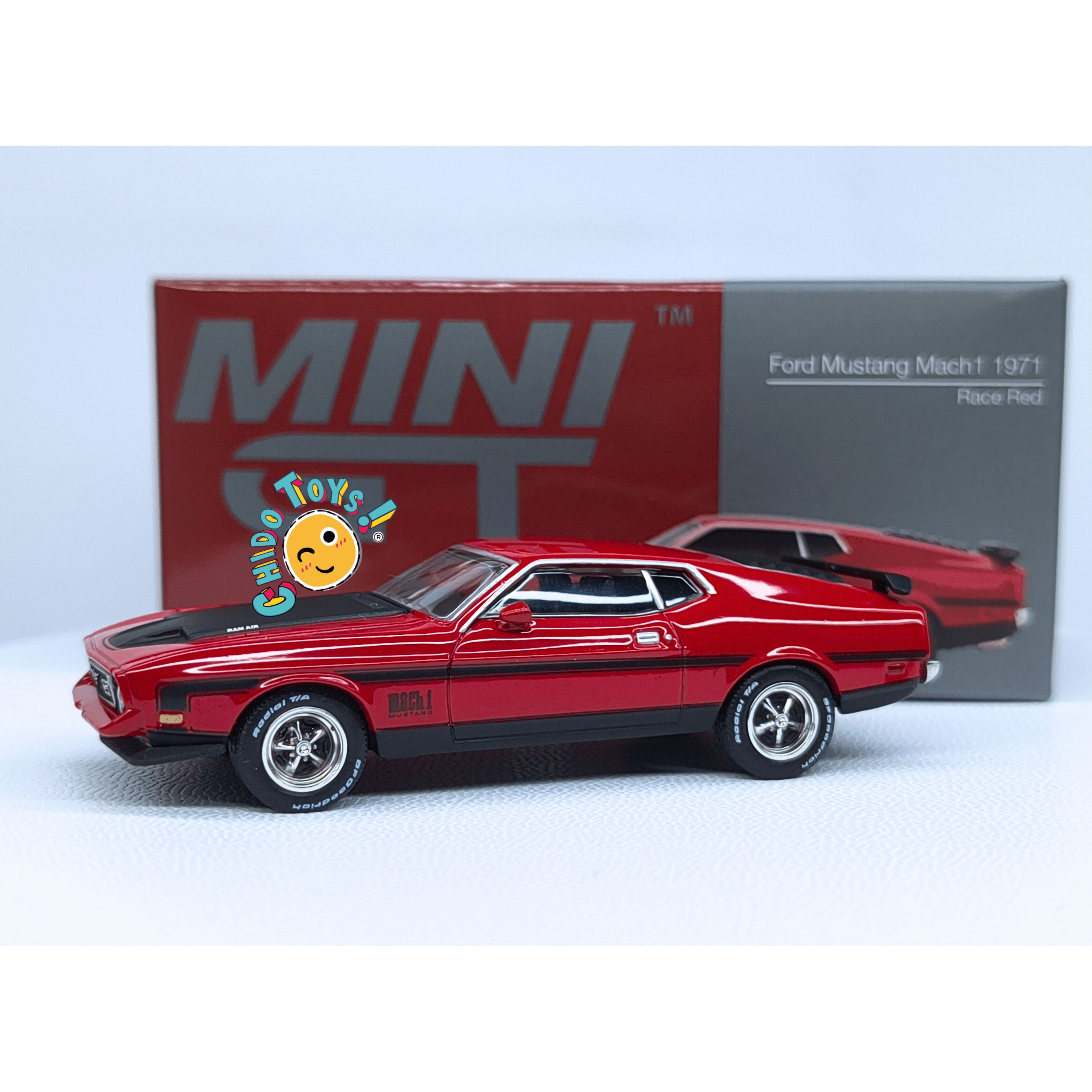 Mini GT Ford Mustang Mach 1 1971 1:64 rojo clásico - Chido Toys