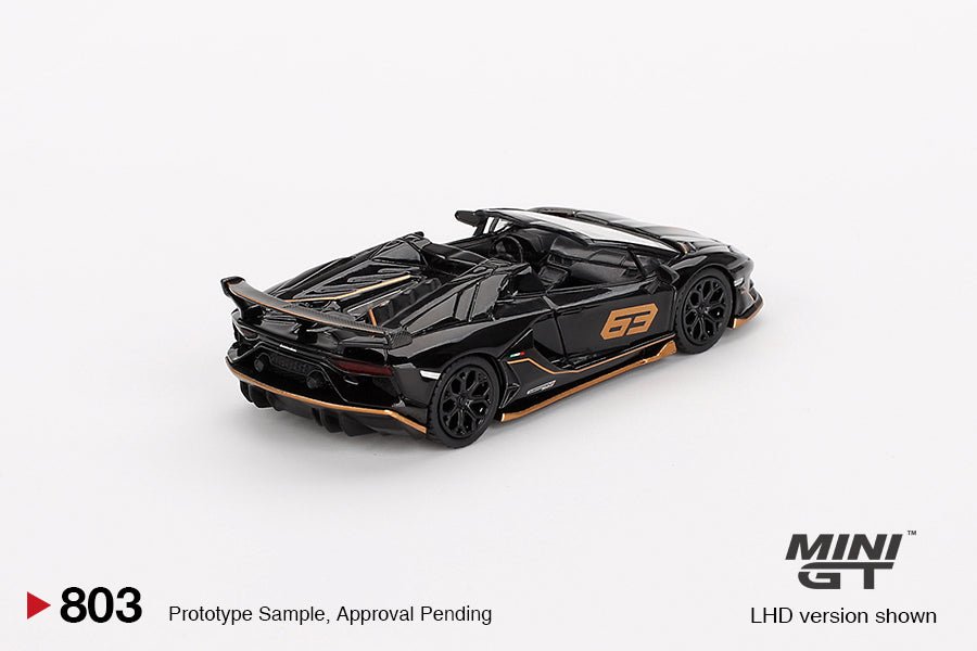Mini GT Lamborghini Aventador SVJ 63 Roadster 1:64 Nero Aldebaran - Chido Toys