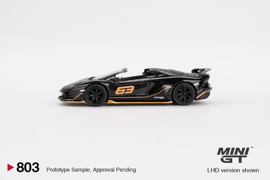 Mini GT Lamborghini Aventador SVJ 63 Roadster 1:64 Nero Aldebaran - Chido Toys