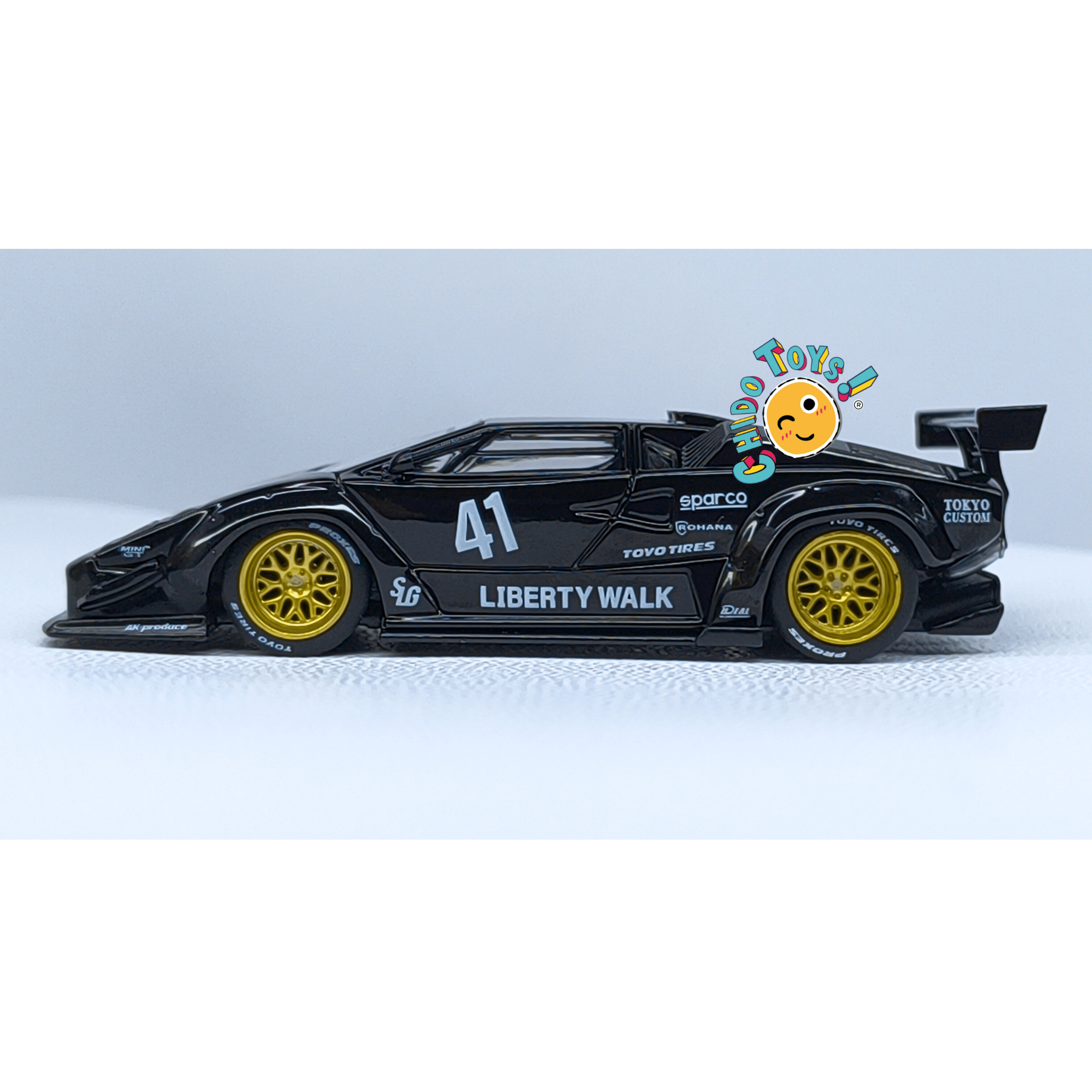 Mini GT Lamborghini Countach LB - WORKS 1:64 negro - Chido Toys